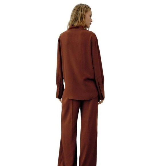 Zara Women's Terracotta Knot Blouse - Picture 3 of 3